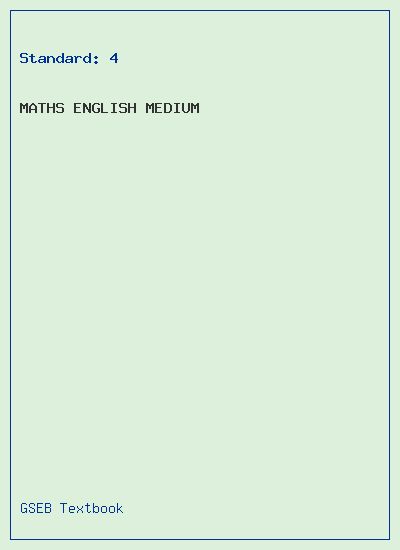 GSEB Standard 4 Maths Textbook PDF Download English Medium
