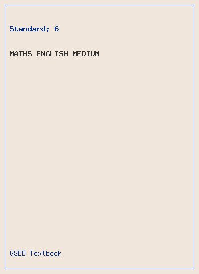 GSEB Standard 6 Maths Textbook PDF Download English Medium