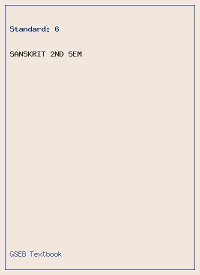 GSEB Standard 6 Sanskrit 2nd SEM Textbook PDF Download Gujarati Medium