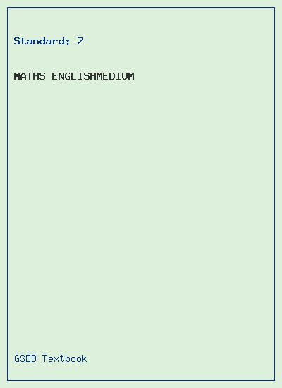 GSEB Standard 7 Maths Textbook PDF Download English Medium
