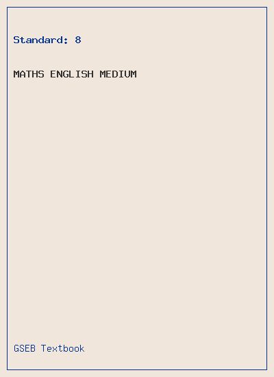 GSEB Standard 8 Maths Textbook PDF Download English Medium